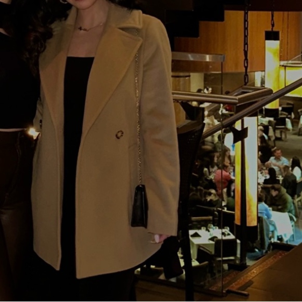 Donna Karan New York Camel Pea Coat